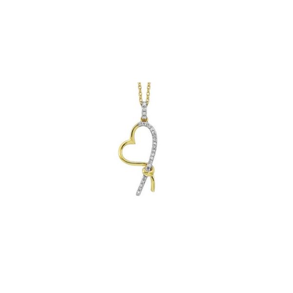 10Kt Yellow Gold Diamond Heart Necklace Erickson Jewelers Iron Mountain, MI