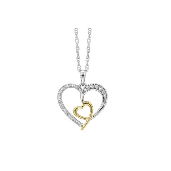 Sterling Silver Diamond Heart Necklace Erickson Jewelers Iron Mountain, MI