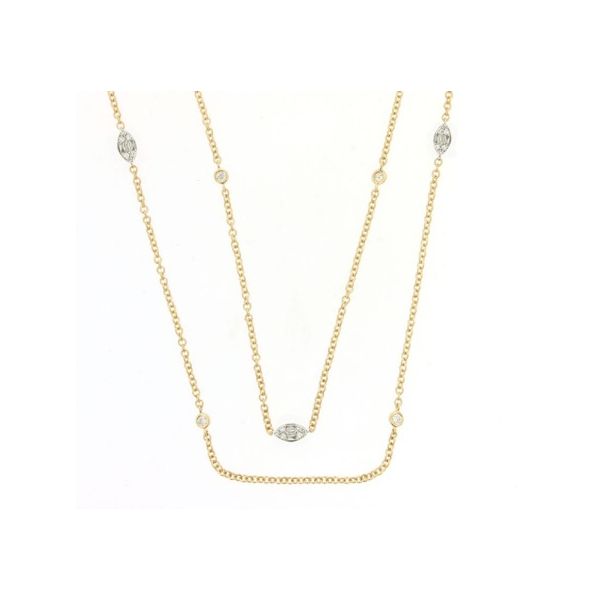 14Kt Yellow Gold Diamond Station Necklace Erickson Jewelers Iron Mountain, MI