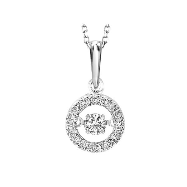 Shimmering Diamond Circle Pendant Necklace Erickson Jewelers Iron Mountain, MI