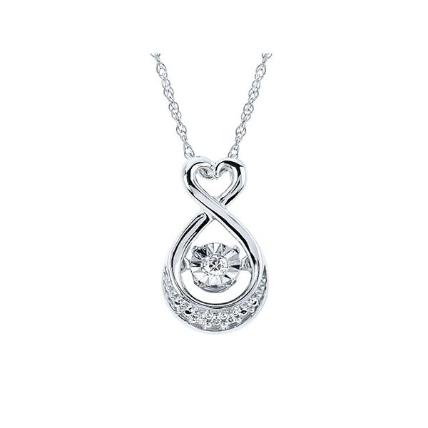 Sterling Silver Shimmering Diamond Heart Pendant Necklace Erickson Jewelers Iron Mountain, MI