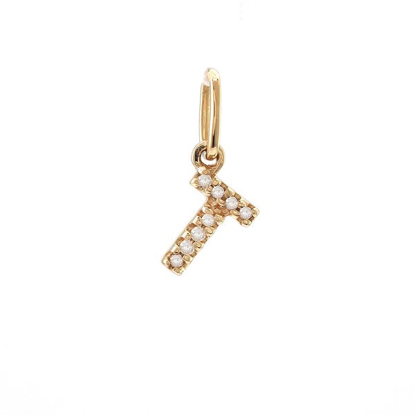 14Kt Yellow Gold Diamond T Initial Charm Erickson Jewelers Iron Mountain, MI