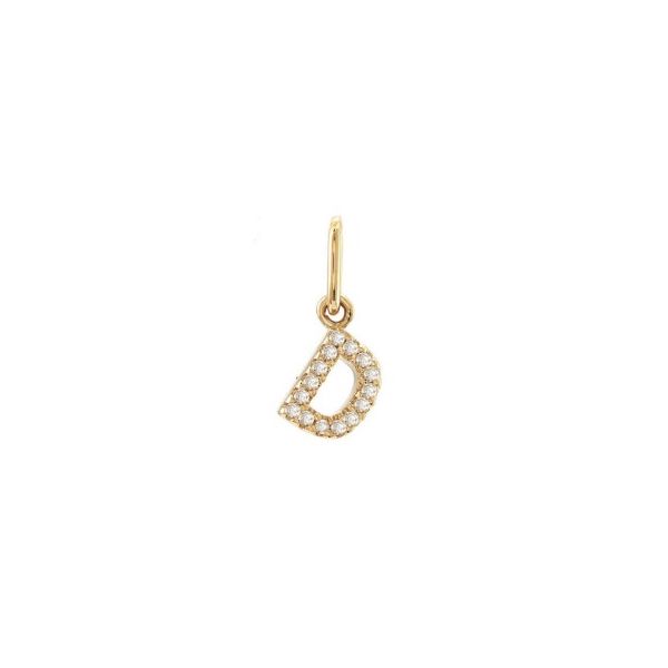 14Kt Yellow Gold Diamond D Initial Charm Erickson Jewelers Iron Mountain, MI