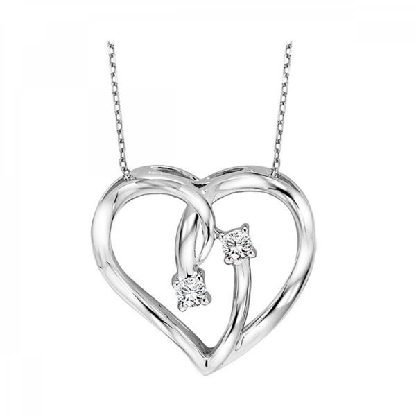 Sterling Silver Diamond Heart Pendant Necklace Erickson Jewelers Iron Mountain, MI