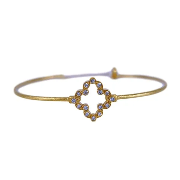 14K Yellow Gold Clover Bangle Bracelet Erickson Jewelers Iron Mountain, MI