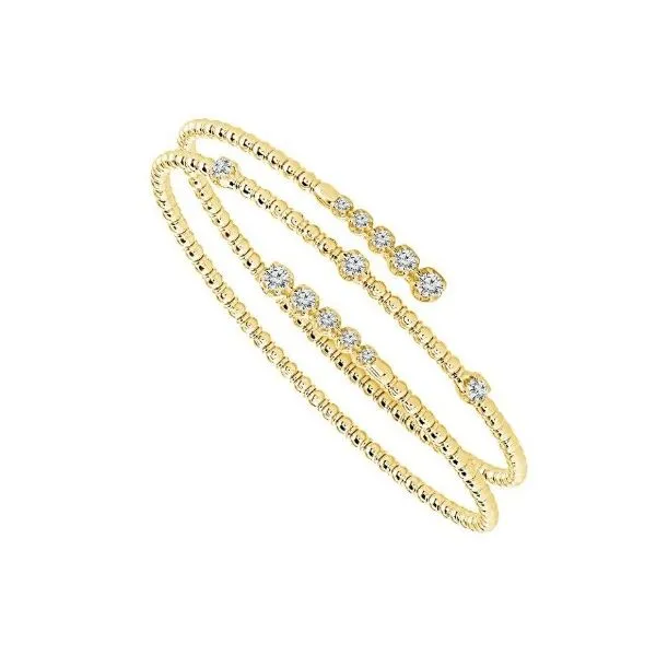 14Kt Yellow Gold Triple Row Diamond Flexi Bracelet Erickson Jewelers Iron Mountain, MI