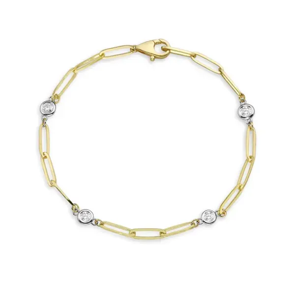 14Kt Yellow Gold Diamond Paperclip Bracelet Erickson Jewelers Iron Mountain, MI