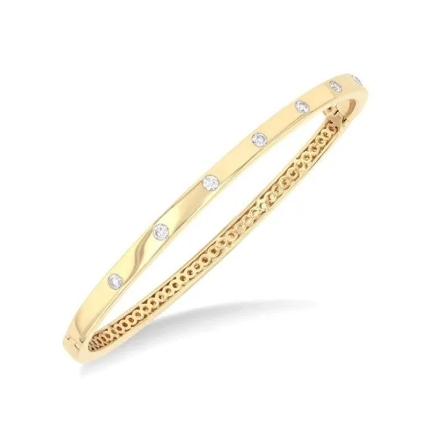 14Kt Yellow Gold Diamond Bangle Bracelet Erickson Jewelers Iron Mountain, MI