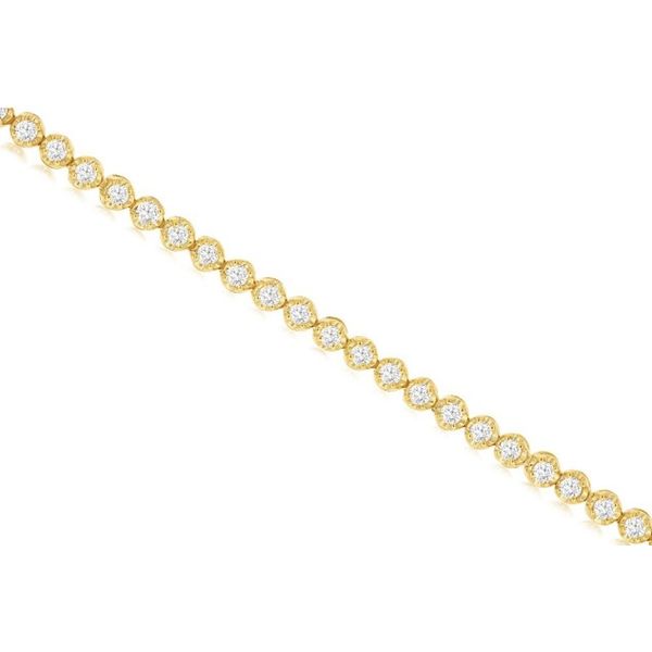 Half Link Half Diamond Bracelet in 14K Yellow Gold Erickson Jewelers Iron Mountain, MI