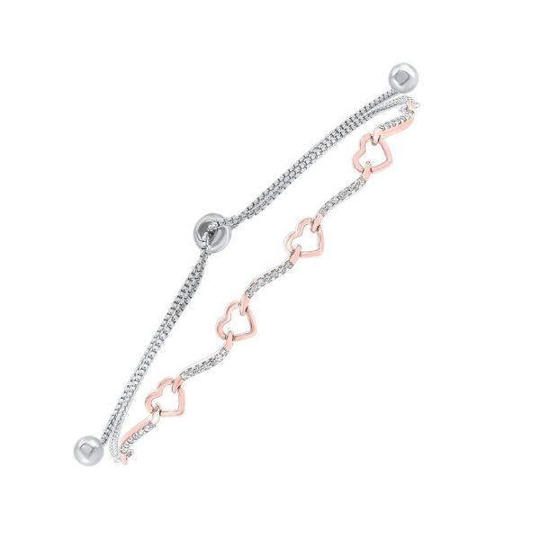 Sterling Silver Diamond Heart Bolo Bracelet Erickson Jewelers Iron Mountain, MI