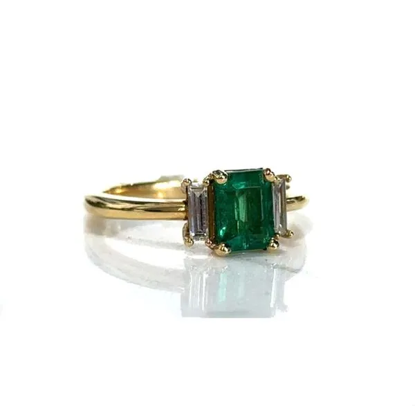 CUSTOM EMERALD AND DIAMOND RING Erickson Jewelers Iron Mountain, MI