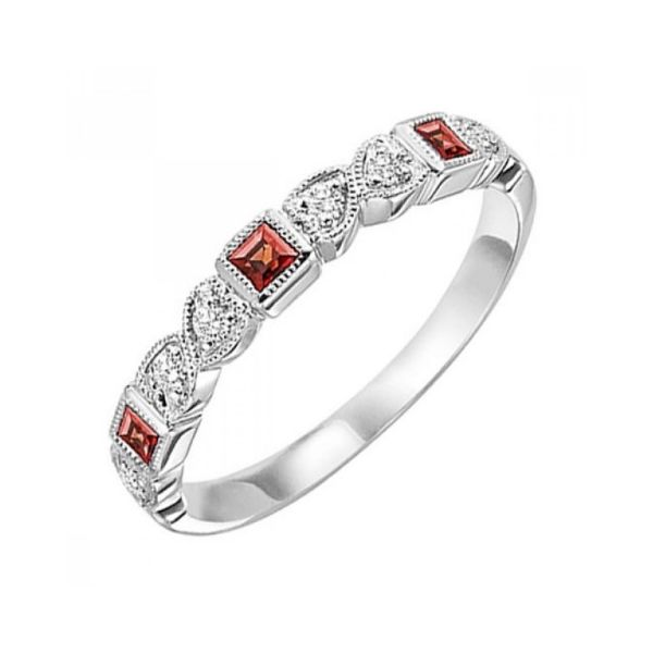 GARNET/DIAMOND STACKABLE RING Erickson Jewelers Iron Mountain, MI