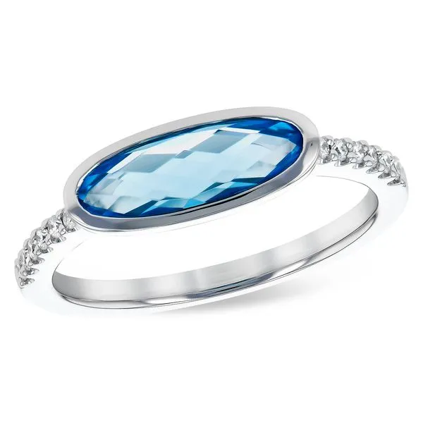 BLUE TOPAZ AND DIAMOND RING Erickson Jewelers Iron Mountain, MI
