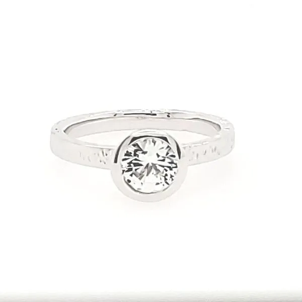 Sterling Silver 6mm White Sapphire Bezel Set Ring Erickson Jewelers Iron Mountain, MI