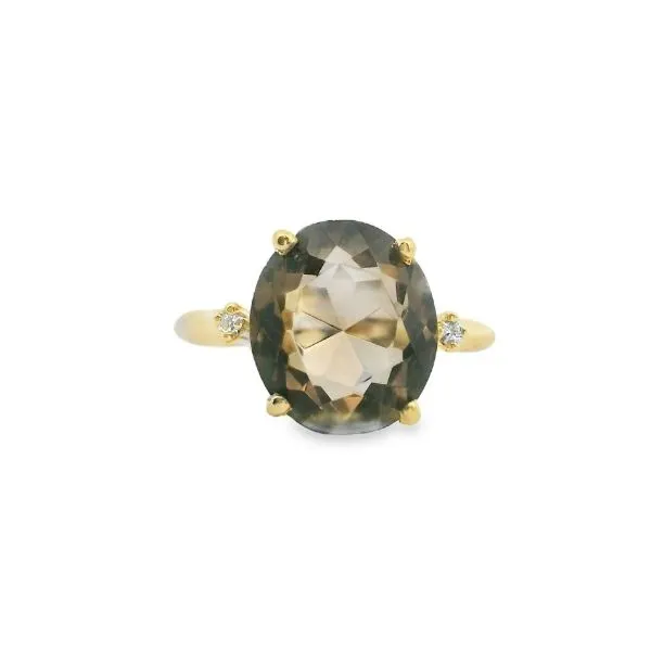 Smoky Quartz and Diamond Ring Erickson Jewelers Iron Mountain, MI