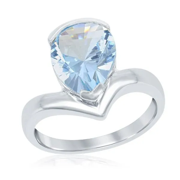 Sterling Silver Blue Topaz Solitaire Ring Erickson Jewelers Iron Mountain, MI