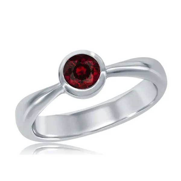 Sterling Silver Garnet Solitaire Ring Erickson Jewelers Iron Mountain, MI