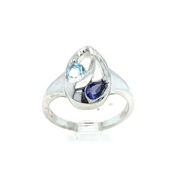 Sterling Silver Blue Topaz and Iolite Ring Erickson Jewelers Iron Mountain, MI