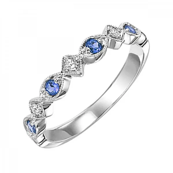 September Birthstone Sapphire and Diamond Ring Erickson Jewelers Iron Mountain, MI