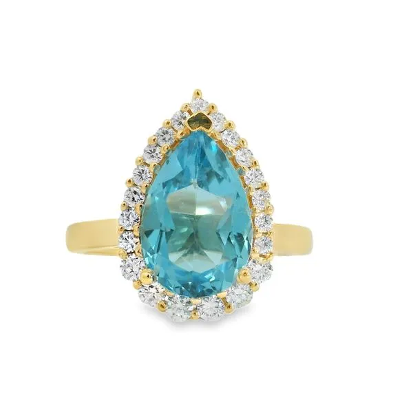 14Kt Yellow Blue Topaz Ring Erickson Jewelers Iron Mountain, MI