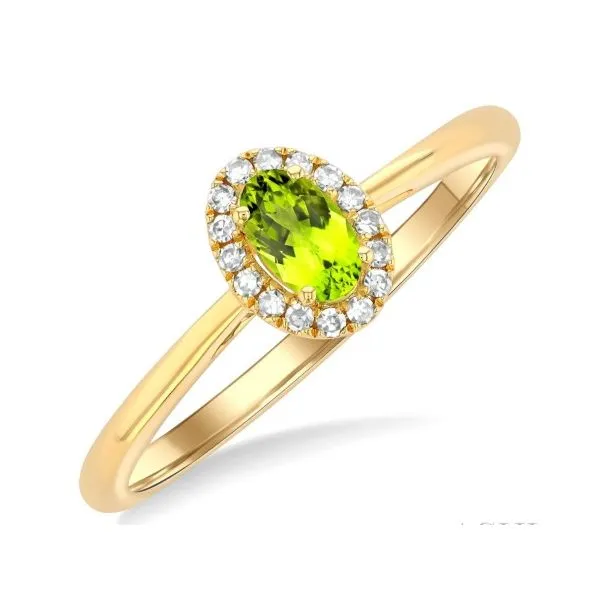Peridot and Diamond Ring Erickson Jewelers Iron Mountain, MI