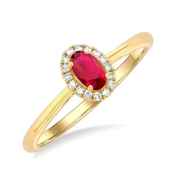 10Kt Yellow Ruby and Diamond Ring Erickson Jewelers Iron Mountain, MI