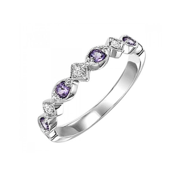 Amethyst and Diamond Stackable Ring Erickson Jewelers Iron Mountain, MI