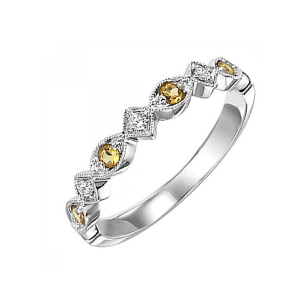 Citrine and Diamond Stackable Birthstone Ring Erickson Jewelers Iron Mountain, MI