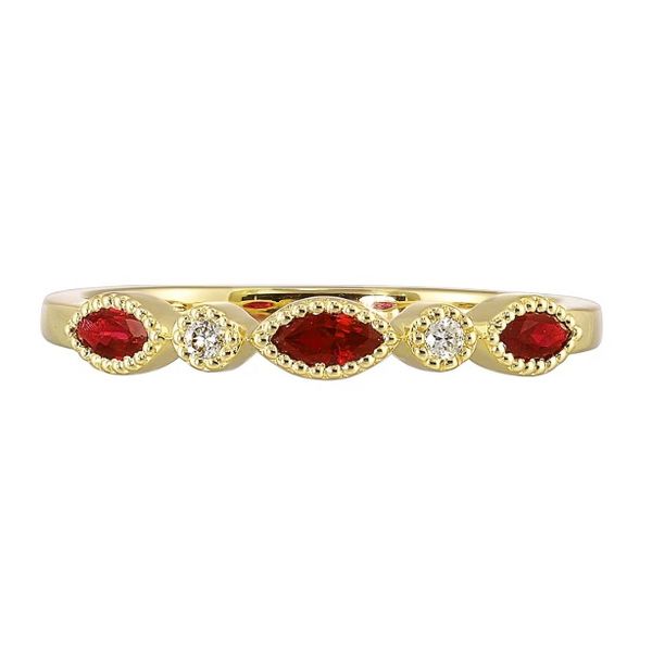 10Kt Yellow Diamond & Garnet Birthstone Ring Erickson Jewelers Iron Mountain, MI
