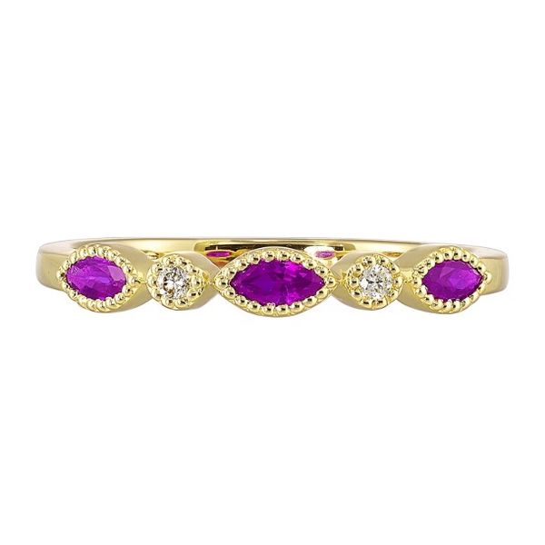 10Kt Yellow Diamond & Amethyst Birthstone Ring Erickson Jewelers Iron Mountain, MI