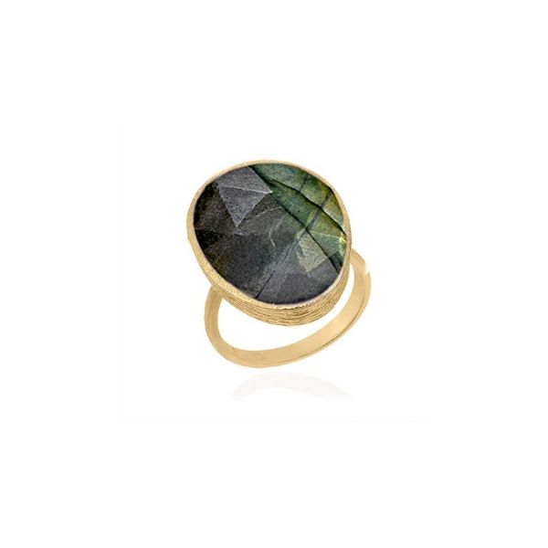 Labradorite Textured Adjustable Ring Erickson Jewelers Iron Mountain, MI