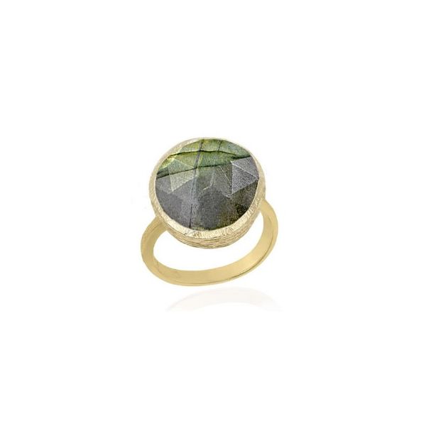 Moss Agate Textured Adjustable Ring Erickson Jewelers Iron Mountain, MI