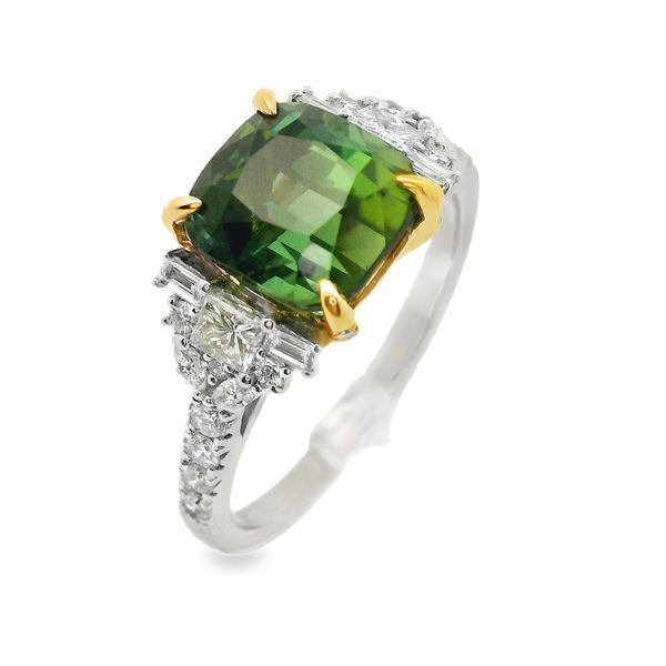 GREEN TOURMALINE AND DIAMOND RING Erickson Jewelers Iron Mountain, MI