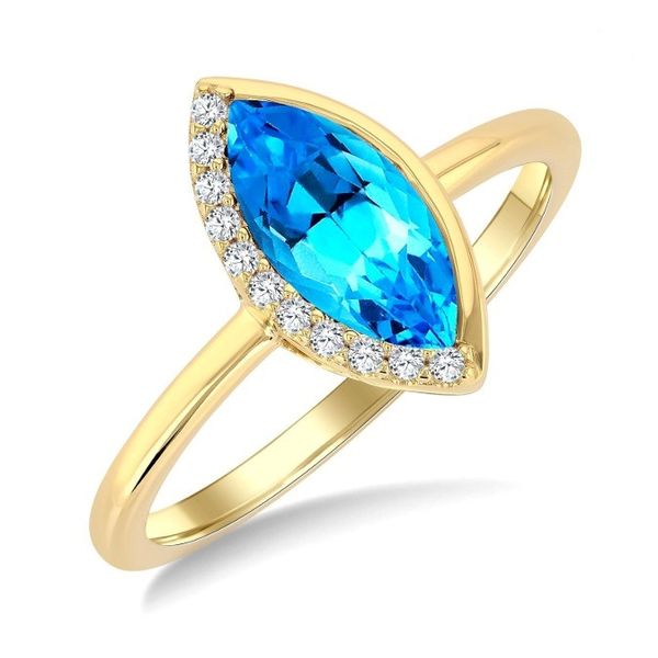 BLUE TOPAZ AND DIAMOND RING Erickson Jewelers Iron Mountain, MI