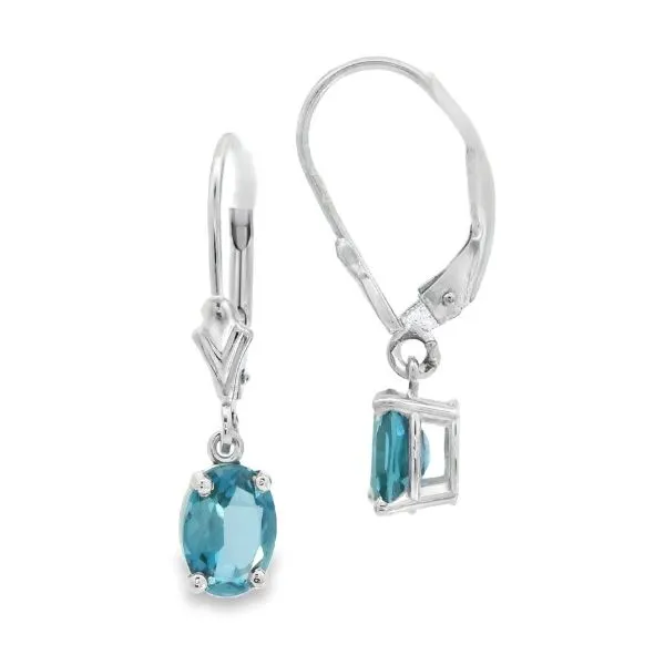 14Kt White London Blue Topaz Earrings Erickson Jewelers Iron Mountain, MI