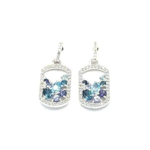 Sterling Silver Multi Blue Tone Earrings Erickson Jewelers Iron Mountain, MI