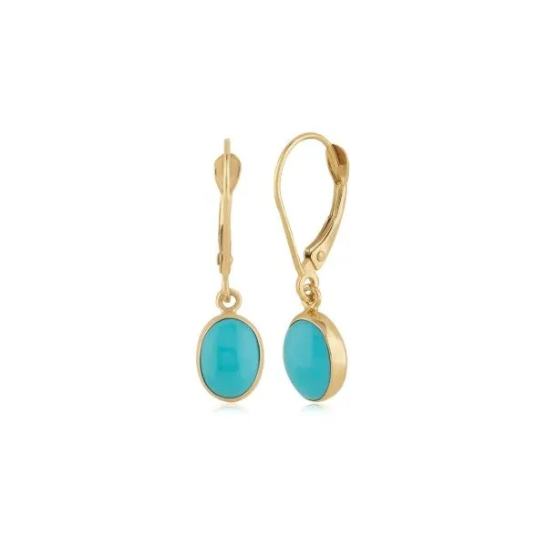 14K Yellow Gold Turquoise Earrings Erickson Jewelers Iron Mountain, MI