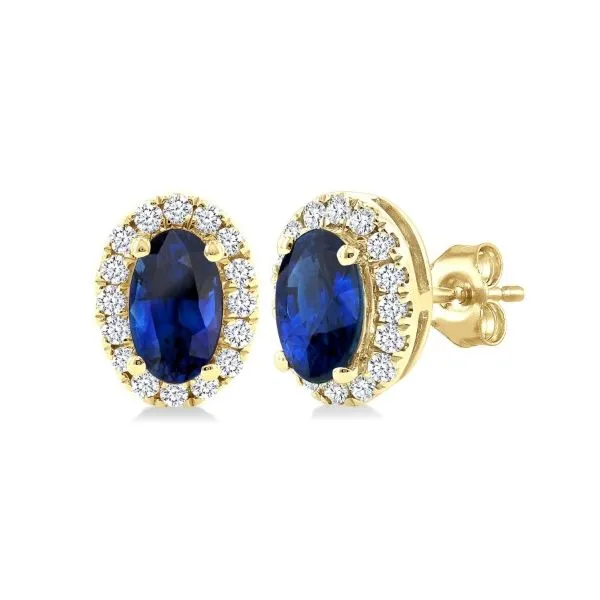 Sapphire and Diamond Stud Earrings Erickson Jewelers Iron Mountain, MI