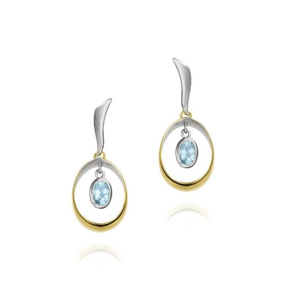 Sterling Silver Blue Topaz Drop Stud Earrings Erickson Jewelers Iron Mountain, MI