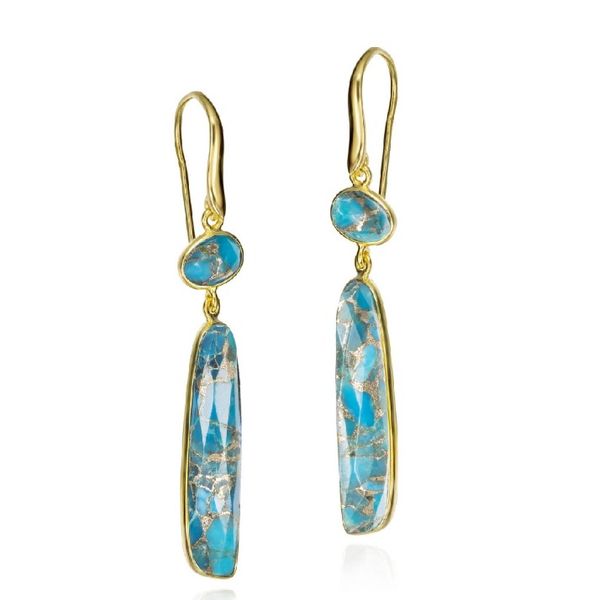 Sterling Silver Turquoise French Hook Earrings Erickson Jewelers Iron Mountain, MI