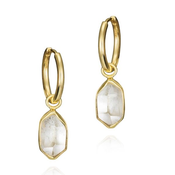 Sterling Silver Herkimer Drop Hoop Earrings Erickson Jewelers Iron Mountain, MI