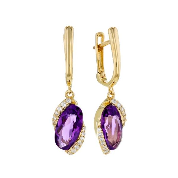 AMETHYST AND DIAMOND EARRINGS Erickson Jewelers Iron Mountain, MI