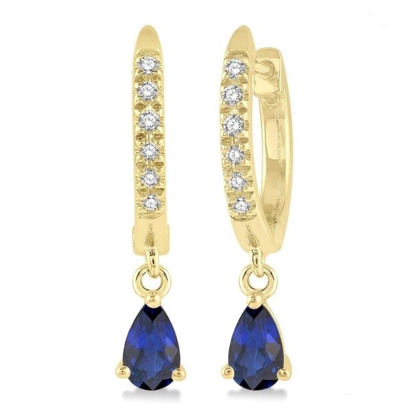 SAPPHIRE AND DIAMOND HOOP EARRINGS Erickson Jewelers Iron Mountain, MI