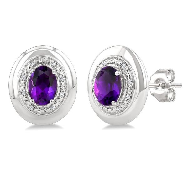 AMETHYST AND DIAMOND EARRINGS Erickson Jewelers Iron Mountain, MI