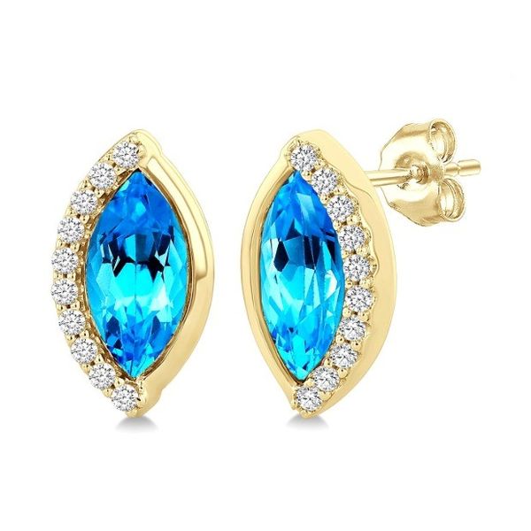 BLUE TOPAZ AND DIAMOND EARRINGS Erickson Jewelers Iron Mountain, MI