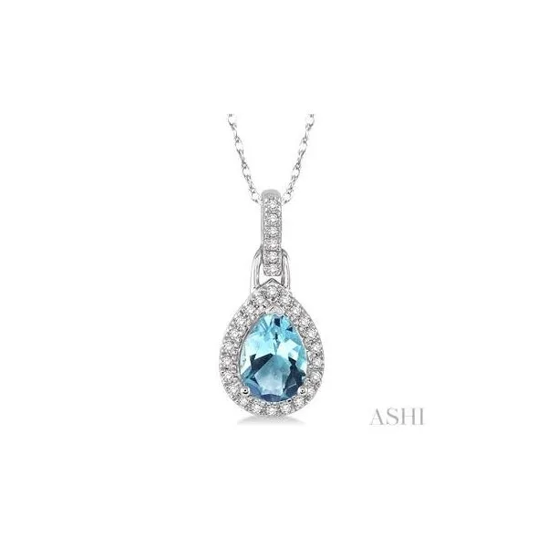 WHITE GOLD AQUAMARINE NECKLACE Erickson Jewelers Iron Mountain, MI