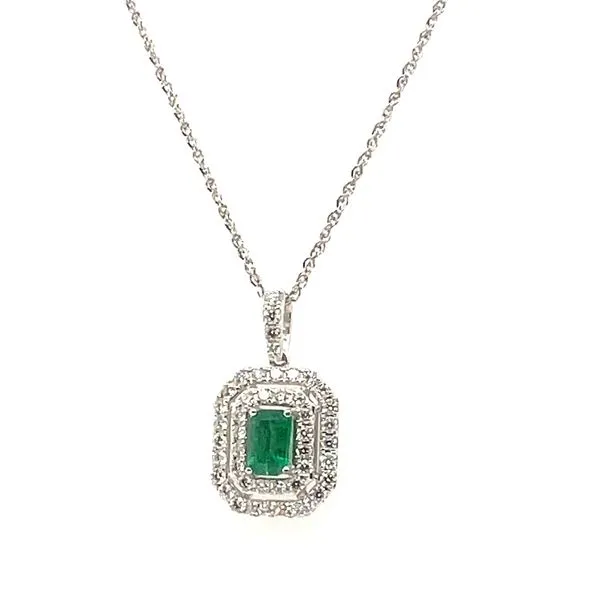 WHITE GOLD EMERALD NECKLACE Erickson Jewelers Iron Mountain, MI
