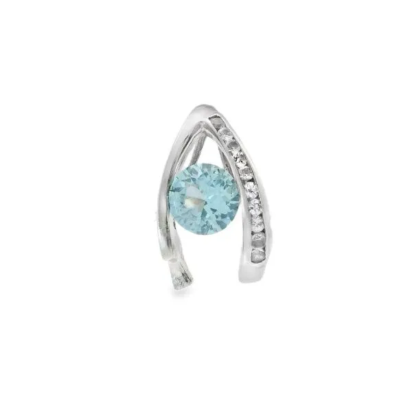 Sterling Silver Aqua Topaz Pendant Erickson Jewelers Iron Mountain, MI