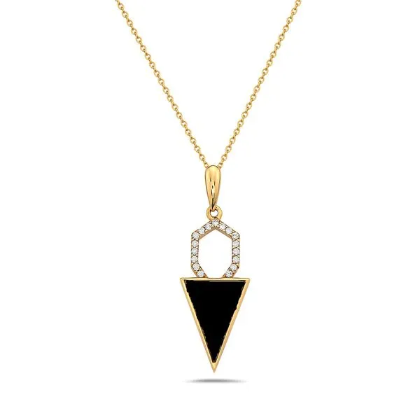 Black Onyx and Diamond Necklace Erickson Jewelers Iron Mountain, MI