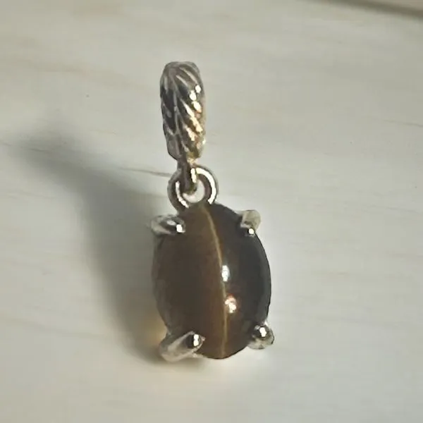 14K Yellow Gold Tigers Eye Pendant Erickson Jewelers Iron Mountain, MI